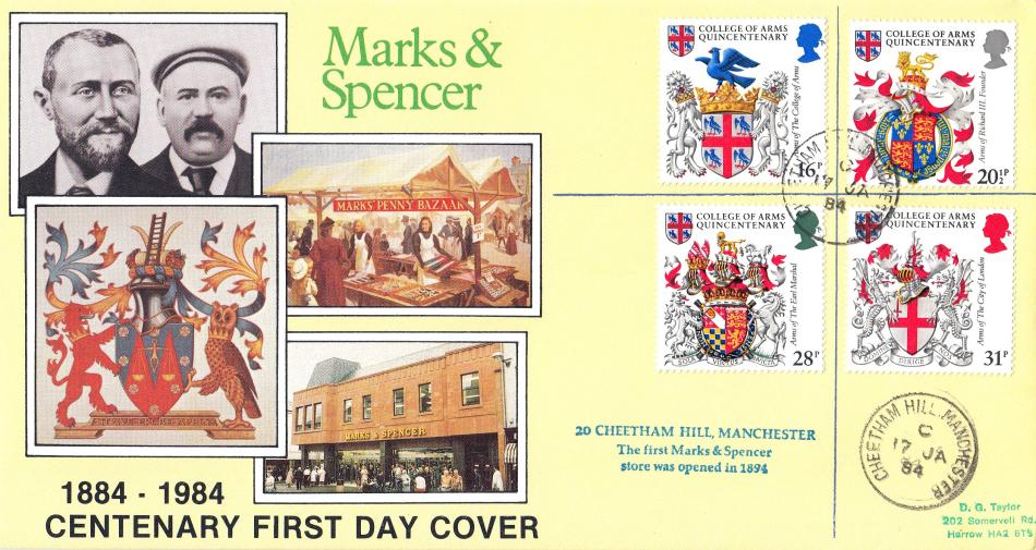 1984 (01) Heraldry - DGT 'Marks & Spencer' Official - Cheetham Hill, Manchester CDS