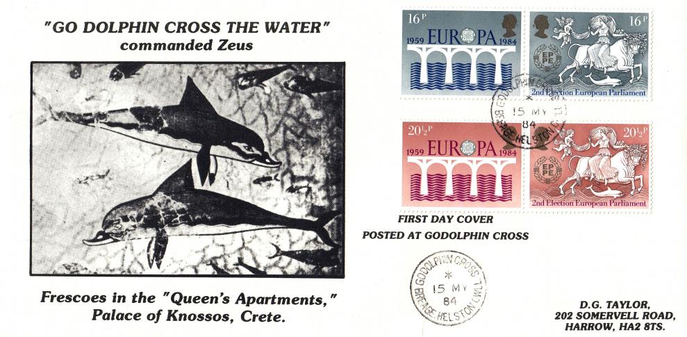 1984 (05) Europa - DGT 'Palace of Knosses Frescoe' Cover - Godolphin Cross CDS