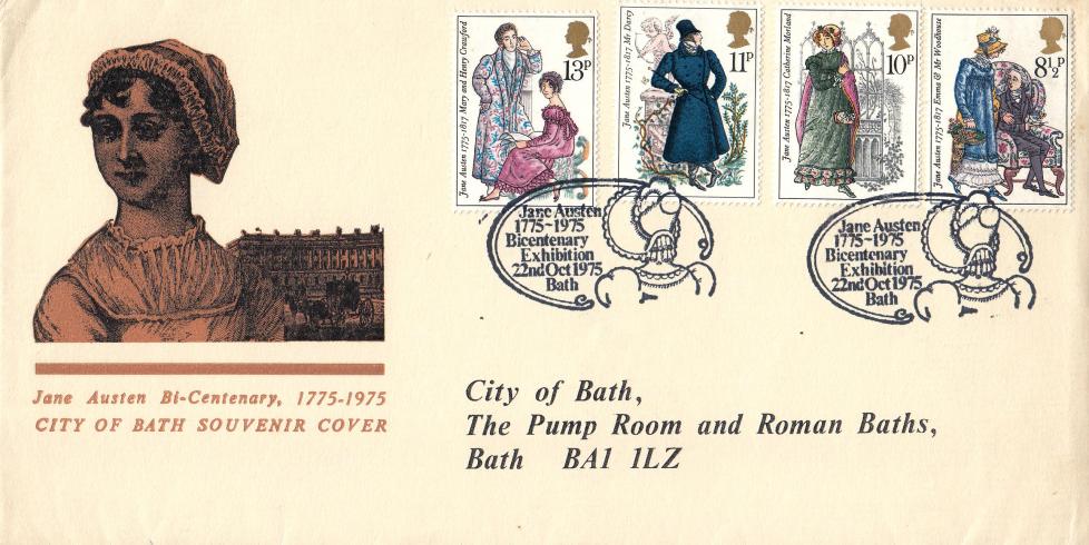 1975 (10) Jane Austen - City of Bath Official - WITH Printed Address