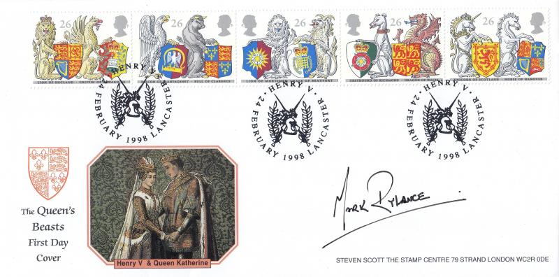 1998 (02) Queen's Beasts - Scott 'Henry V, Lancaster' Official - Signed by Mark Rylance