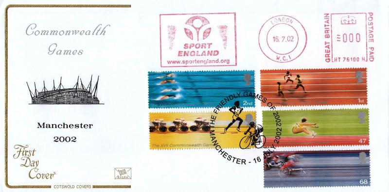 2002 (07) Commonwealth Games - Cotswold - Friendly Games, Manchester H/S + Sport England Meter Mark