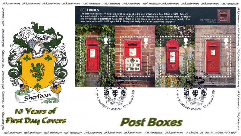 2009 (08) Post Boxes - Sheridan '10th Anniversary' Official