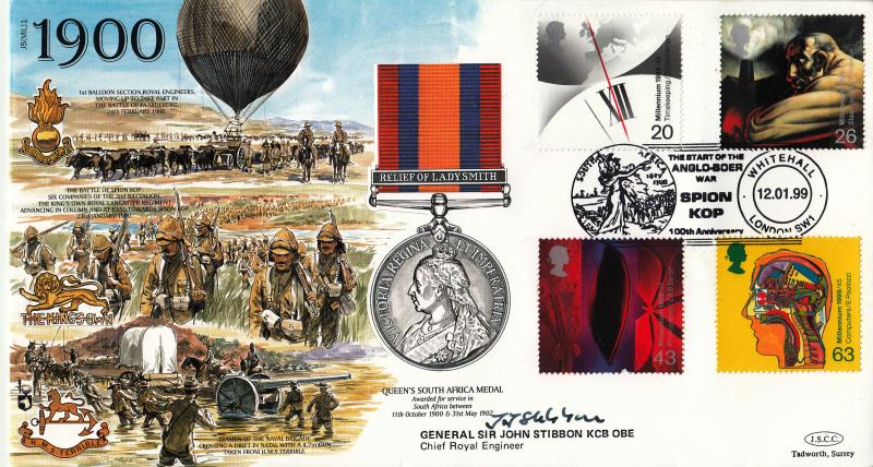 1999 (01) Inventors - JSCC JS(MIL) 1 'Anglo-Boer War, Spion Kop' Official - Signed by General Sir John Stibbon