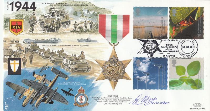 2000 (04) Life & Earth - JSCC JS(MIL) 16 'Landings At Anzio 57th Anniversary' Official - Signed by Geoff D Moir DFC