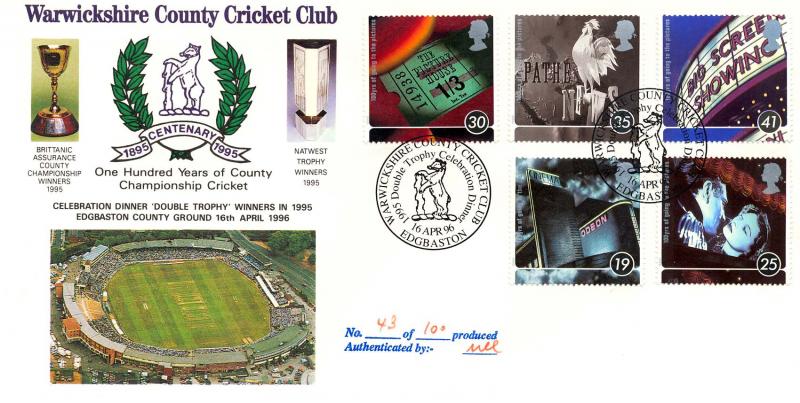 1996 (04) Cinema - SP (Stamp Publicity) Warwickshire County Cricket Official