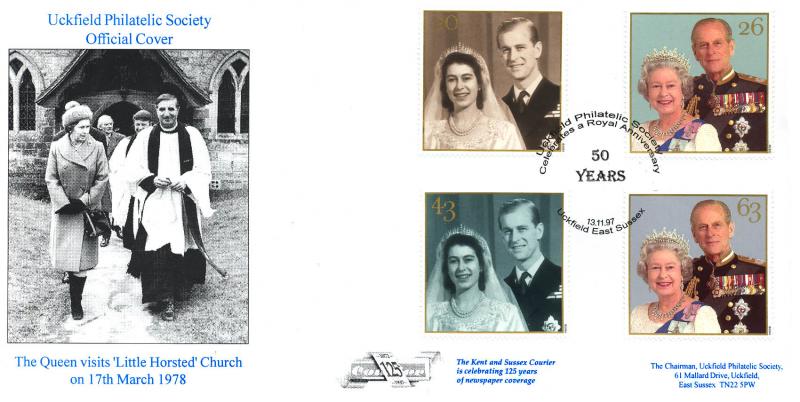 1997 (11) Golden Wedding - Uckfield Philatelic Society 'Uckfield' Official