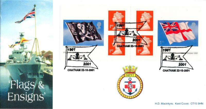 2001 (10) Flags & Ensigns (NVI Booklet) - H D Macintyre (HMS Kent) Official (TIED)