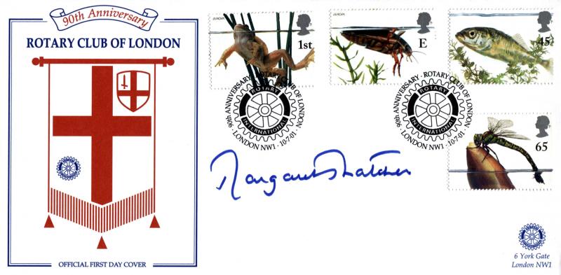 2001 (07) Pondlife - Rotary Club of London Official - Signed by Margaret Thatcher