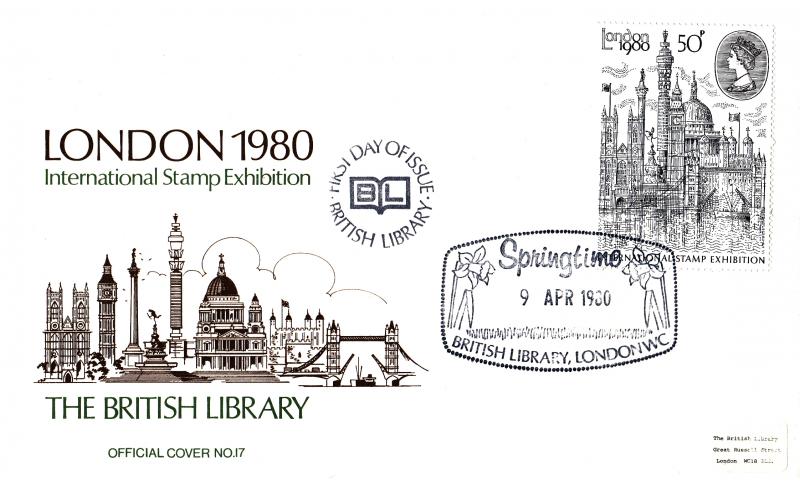 1980 (04) London 50p - British Library Official (WITH Cachet)