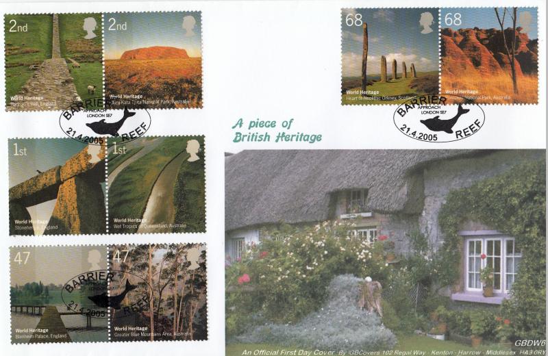 2005 (04) World Heritage - GB Covers (Derek Williams) ALTERNATIVE Official - 22 Only