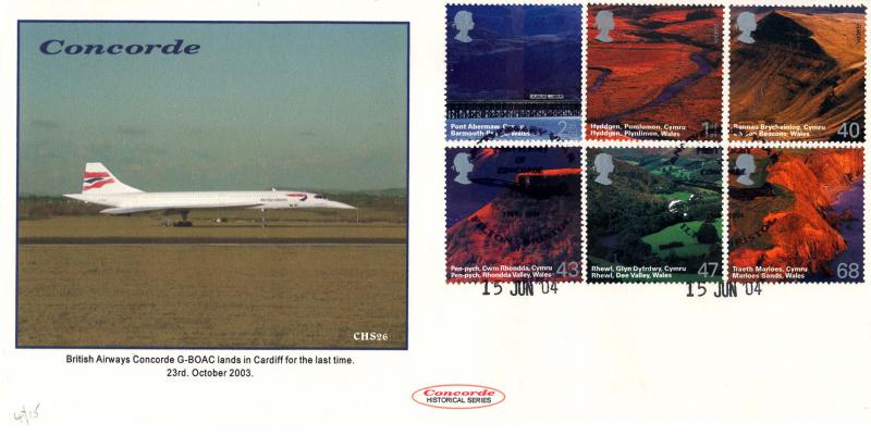 2004 (06) Wales - Cambridge Stamp Centre 'Concorde CHS26' Official - Only 15 Produced