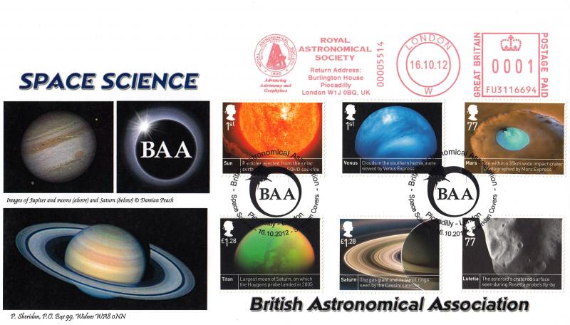 2012 (10) Space Science - Sheridan 'British Astronomical Association' Official + Royal Astronomical Society Meter Mark