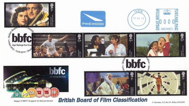 2014 (05) Classic British Films (Stamps) - Sheridan 'BBFC' Official + Pinewood Meter Mark