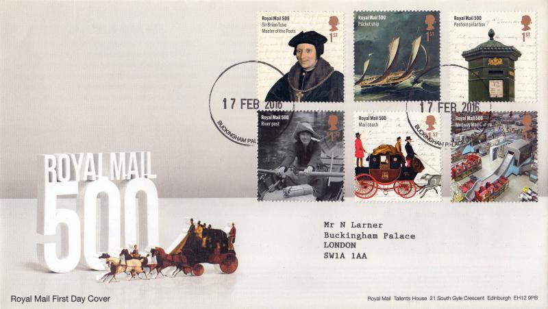 2016 (02) Royal Mail 500 (Stamps) - RM - Buckingham Palace CDS