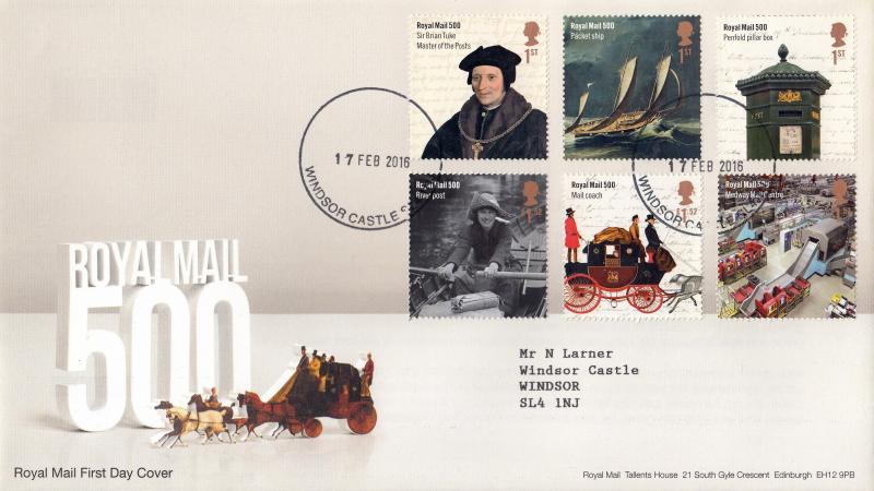 2016 (02) Royal Mail 500 (Stamps) - RM - Windsor Castle CDS