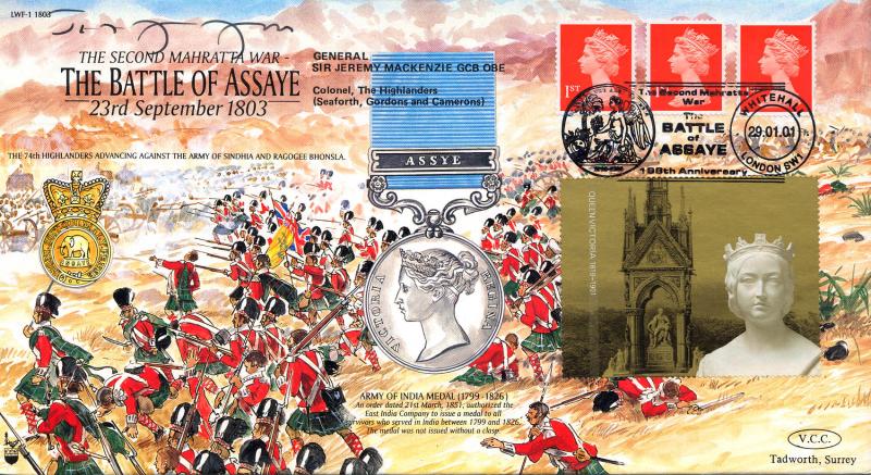 2001 (01) Queen Victoria NVI Label - VCC (Veterans Charities Consortium) 'Battle of Abbaye' Official - Signed General Sir Jeremy Mackenzie