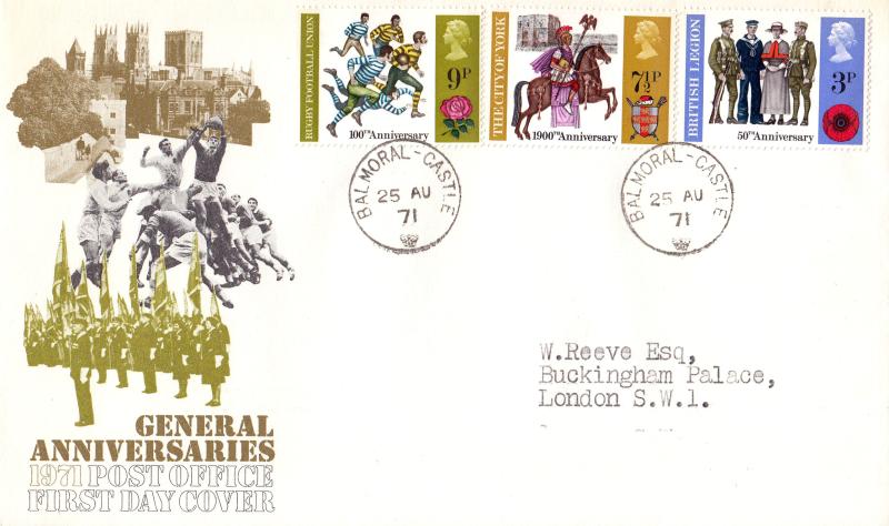 1971 (08) Anniversaries - PO - Balmoral Castle CDS