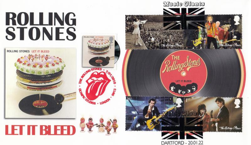 2022 (01) The Rolling Stones (Stamps) - Scott 2010 Official - Doubled