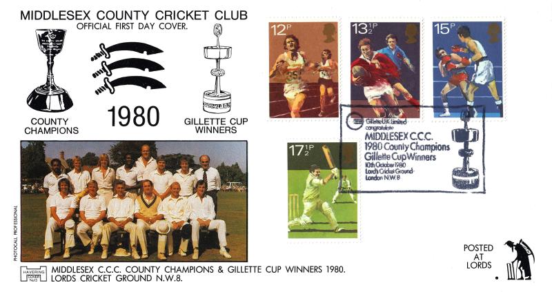 1980 (10) Sports - Havering Middlesex County Cricket Club Official (With Border)