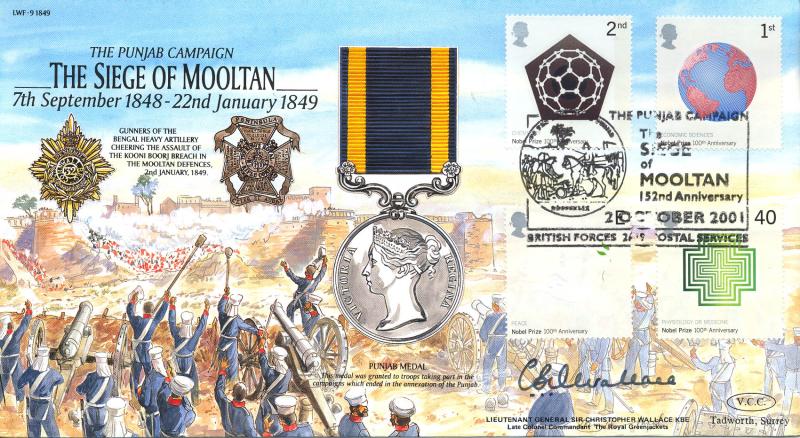 2001 (10) Nobel Prizes - VCC (Veterans Charities Consortium) 'Siege of Mooltan' Official - Signed Lt General Sir Christopher Wallace