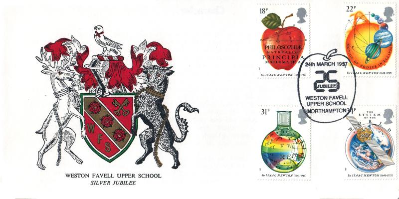 1987 (03) Isaac Newton - Weston Favell Upper School Official - Signed by Ron Dunn & Kathleen Newton