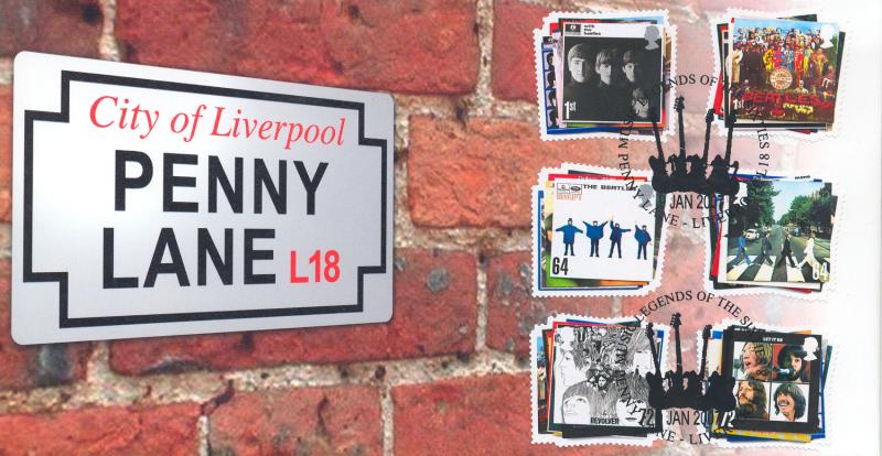 2007 (01) The Beatles (Stamps) - Scott 'Penny Lane Road Sign' Official (Only 30 Exist).