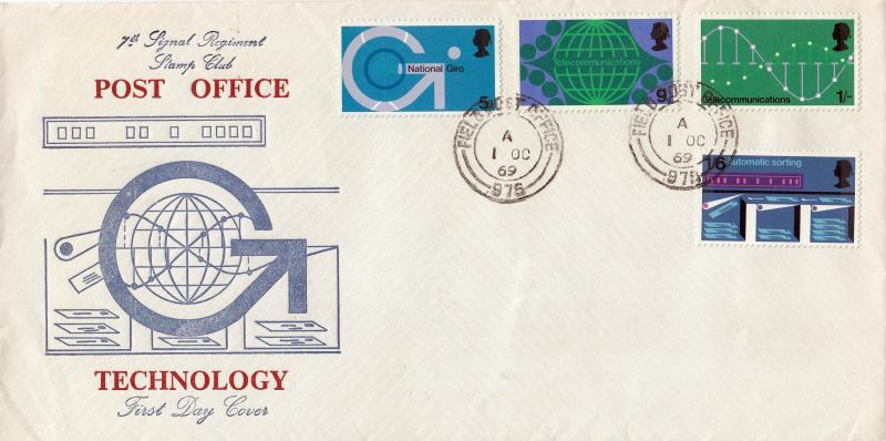 1969 (10) Post Office Technology - 7th Signal Stamp Club Cover - Field Post Office 975 CDS