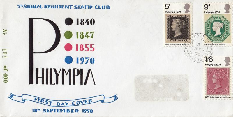 1970 (09) Philympia - 7th Signal Stamp Club Cover - Field Post Office 1035 CDS