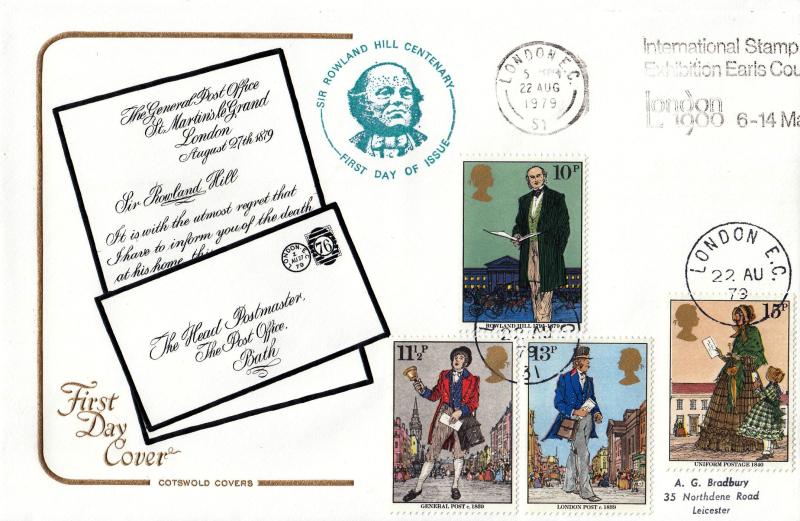 1979 (08) Rowland Hill (Stamps) - Cotswold - International Stamp Exhibition Slogan