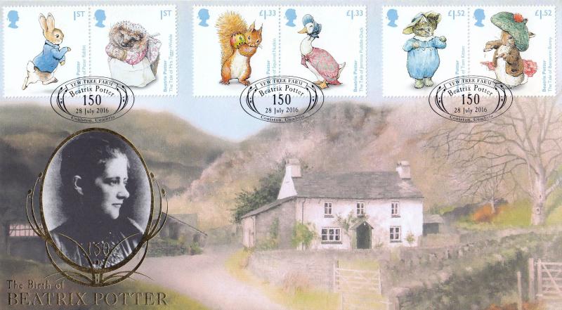 2016 (07) Beatrix Potter (Stamps) - Buckingham/Internet 'Yew Tree Farm' Official