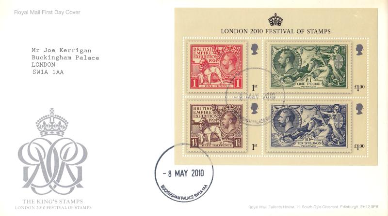 2010 (05) Festival of Stamps - Wembley/Seahorses Miniature Sheet - RM - Buckingham Palace CDS