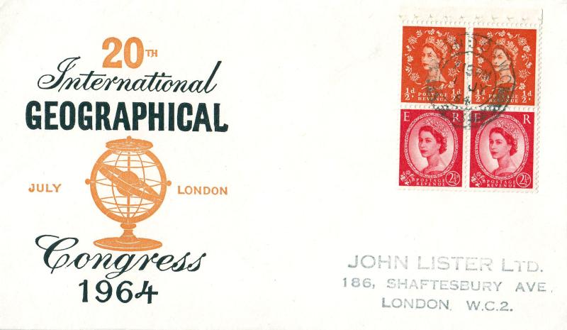 1964 (07) 2/- Holiday Booklet Se-Tenant Pane - London WC CDS