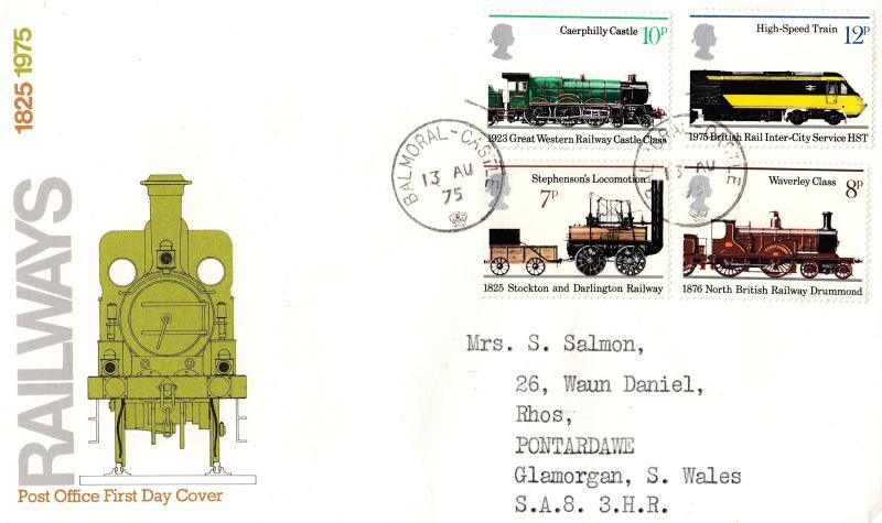 1975 (08) Railways - PO - Balmoral Castle CDS