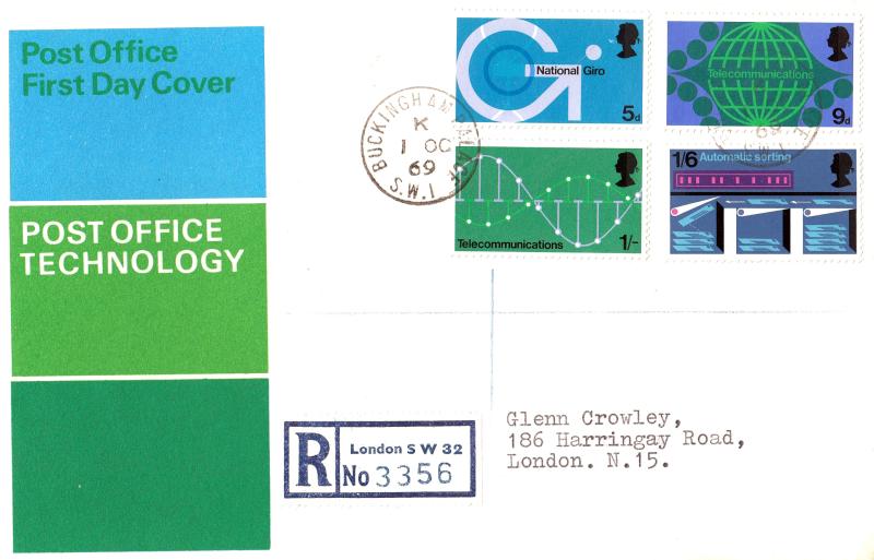 1969 (10) Post Office Technology - PO - Buckingham Palace CDS