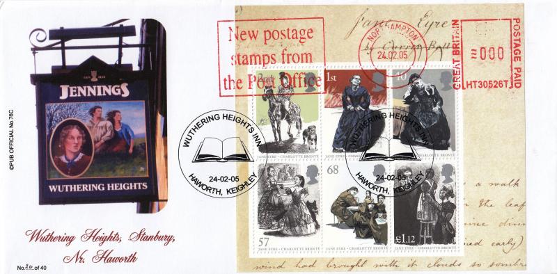 2005 (02) Jane Eyre (M/S) - Brazier 'Pub' Official + New Postage Stamps From The Post Office Meter Mark