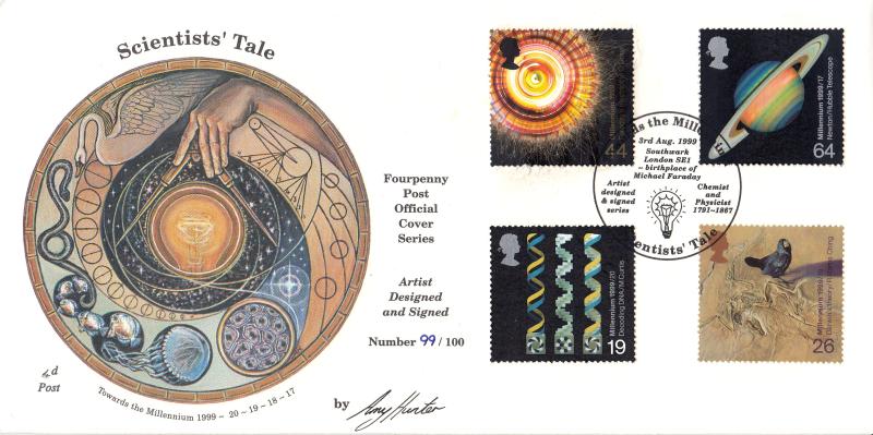 1999 (08) Scientists - 4d Post Official - Signed by Amy Hunter