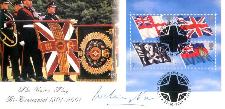 2001 (10) Flags & Ensigns M/S - Scott 'Royal Standard Way' Official - Signed by the 9th Duke of Wellington