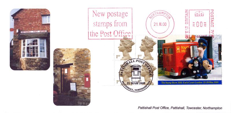2000 (03) Postman Pat Label - Brazier 'Pattishall Post Office' Official + New Postage Stamps From The Post Office Meter Mark