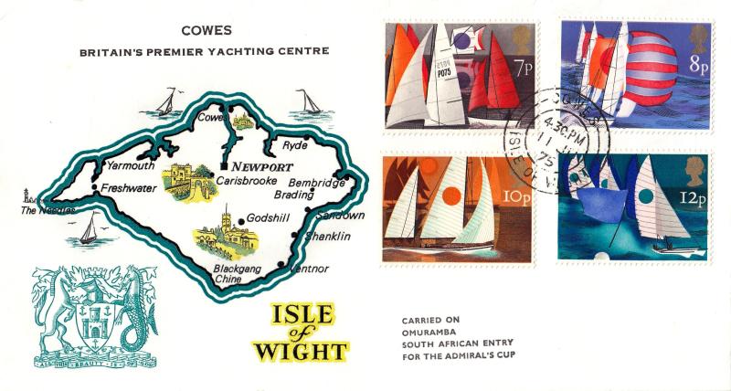 1975 (06) Sailing - Allanton 'Isle of Wight' Cover - Cowes CDS + Carried on the South African Entry for the Admiral's Cup Cachet