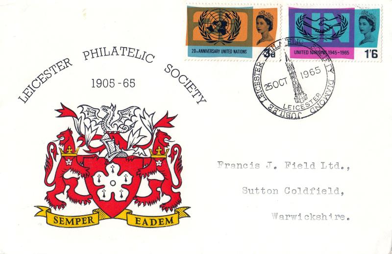 1965 (10) United Nations - Non Phosphor - Leicester Philatelic Society Official