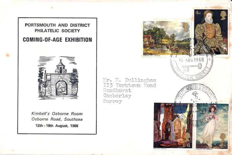 1968 (08) Paintings - Portsmouth and District Philatelic Society Official