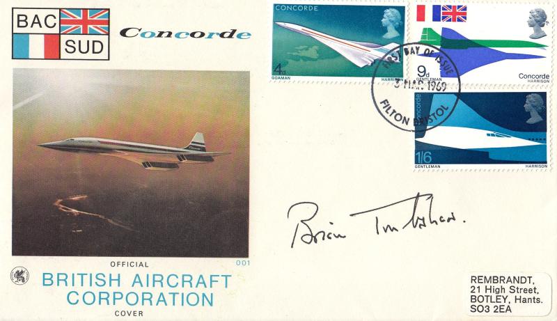 1969 (03) Concorde - BAC/SUD Cover - Filton FDI - Signed by Brian Trubshaw