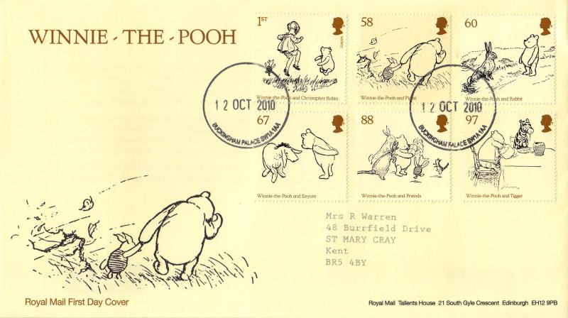 2010 (10) Winnie The Pooh (Stamps) - RM - Buckingham Palace CDS