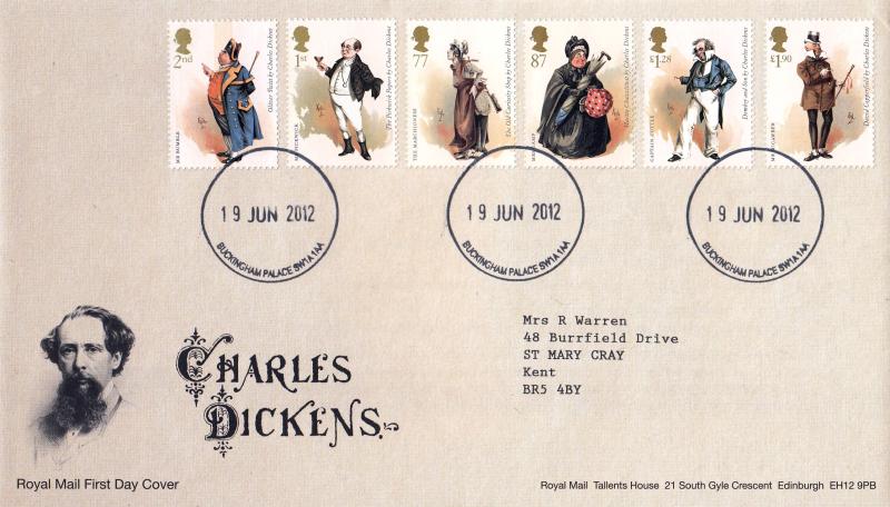 2012 (06) Charles Dickens (Stamps) - RM - Buckingham Palace CDS