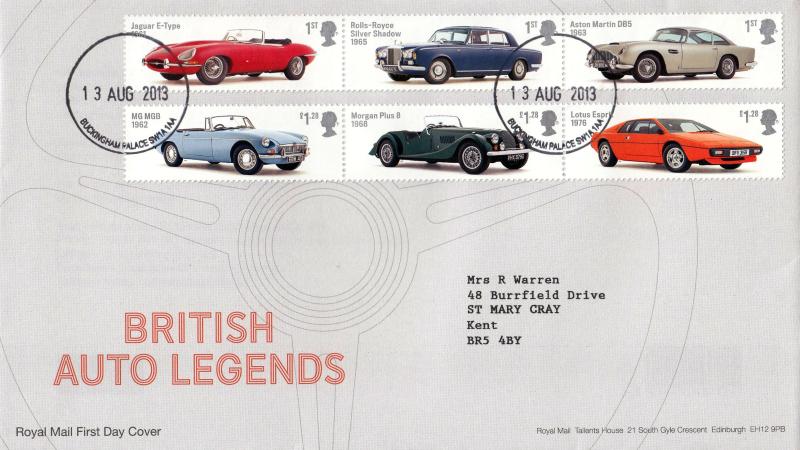 2013 (08) Auto Legends (Stamps) - RM - Buckingham Palace CDS