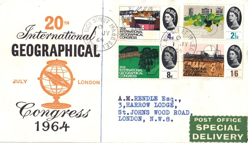 1964 (07) Geographical - Phosphor - 'Yellow Globe' Cover - Borough High Street CDS