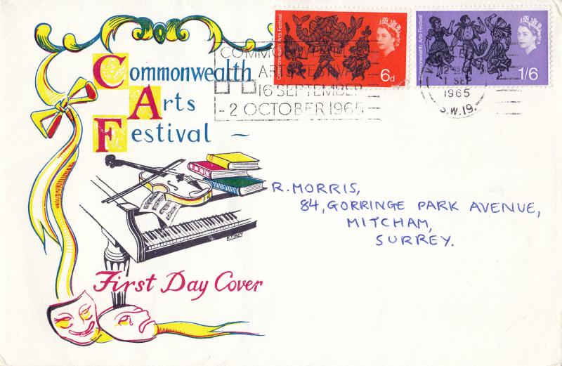 1965 (09) Arts - Colour 'Piano & Violin' Cover - Ord - Commonwealth Arts Festival Slogan