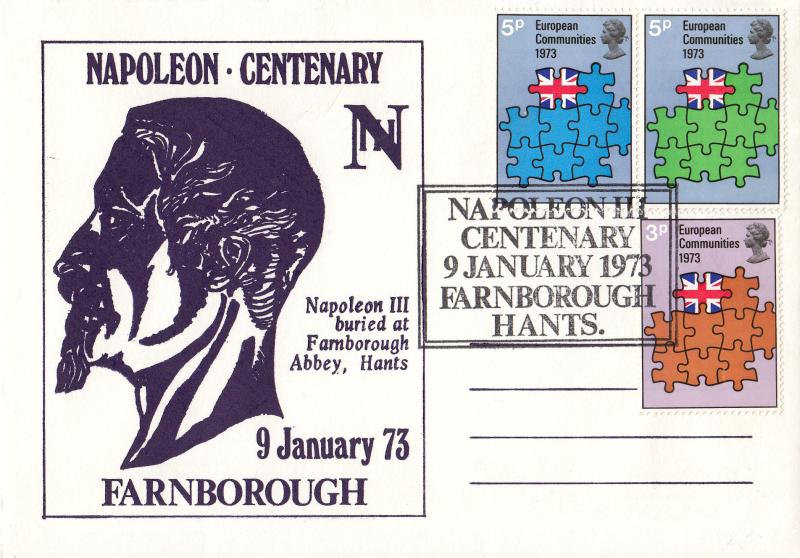 1973 (01) EEC - Napoleon Centenary Cover - Farnborough H/S