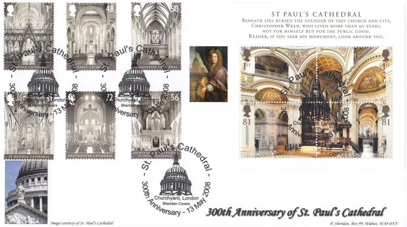 2008 (05) Cathedrals (Stamps & M/S) - Sheridan 'Double Official'