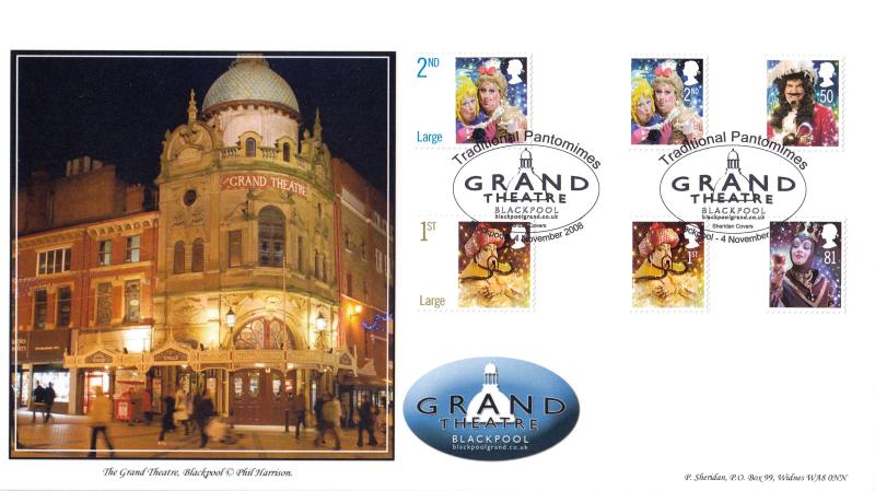 2008 (11) Christmas (Stamps) - Sheridan 'Grand Theatre, Blackpool' Official